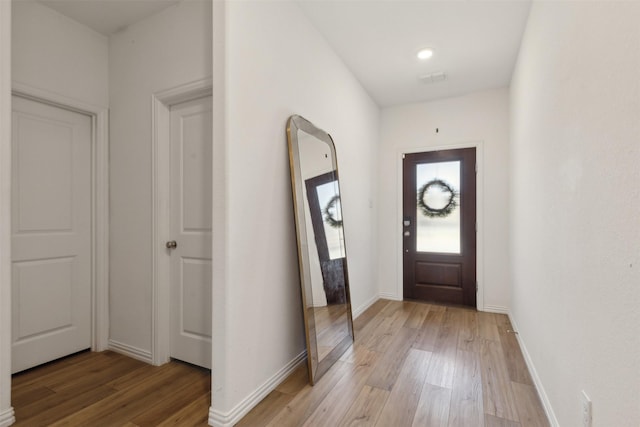 entryway featuring light hardwood / wood-style flooring