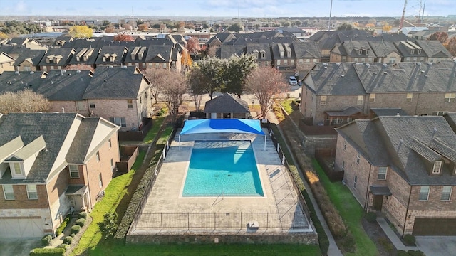 drone / aerial view featuring a residential view