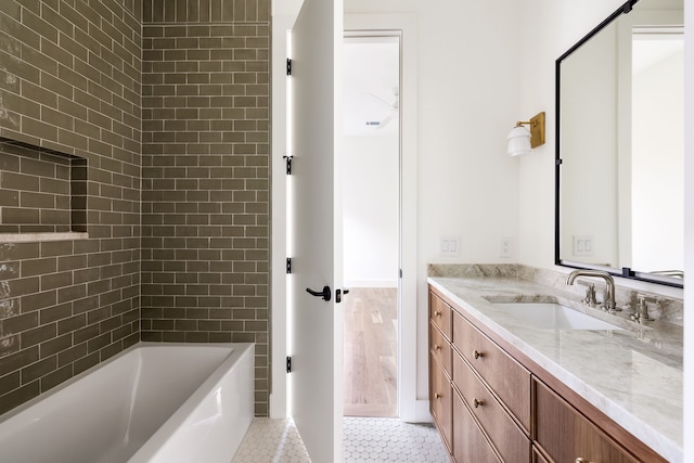 bathroom featuring tile patterned floors and vanity