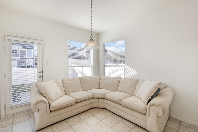 living room featuring plenty of natural light