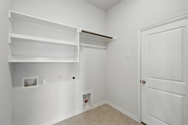 16213 Hidden Cove Dr, Celina, TX 75009 - laundry area featuring laundry area, baseboards, electric dryer hookup, washer hookup, and hookup for a gas dryer