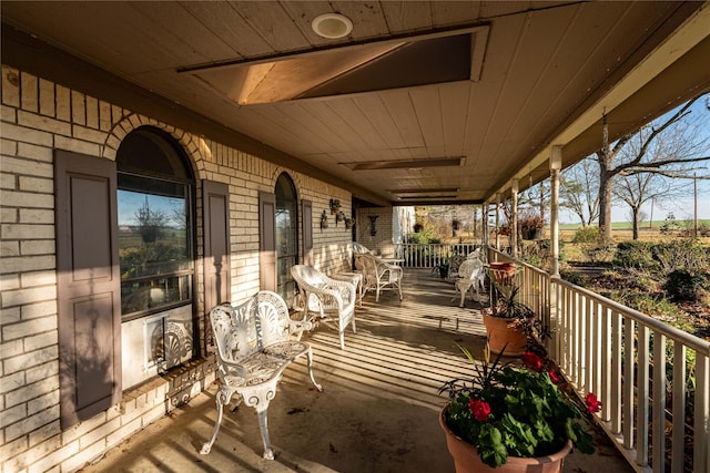 deck featuring covered porch