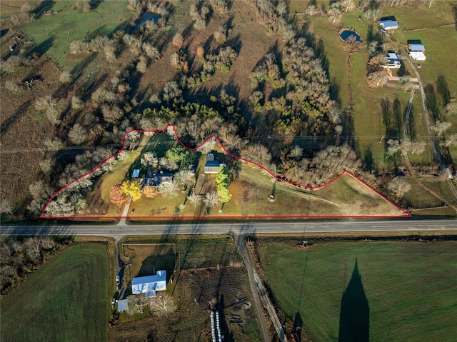 drone / aerial view featuring a rural view