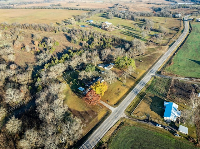 aerial view featuring a rural view