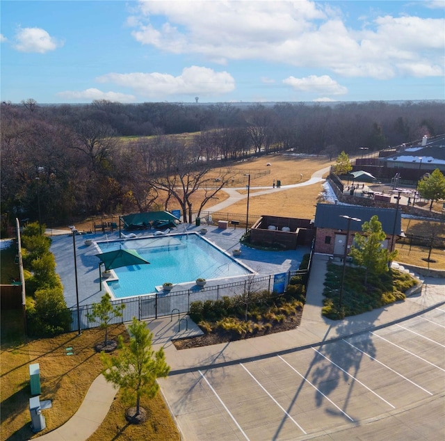 pool featuring fence