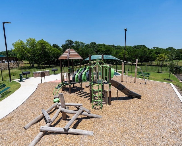 communal playground with fence