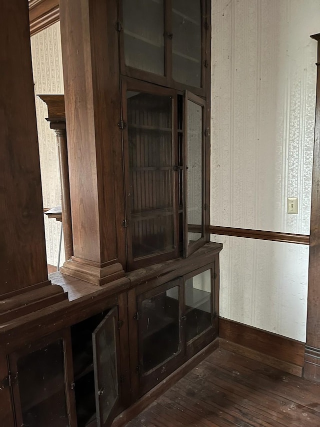 mudroom featuring dark hardwood / wood-style flooring