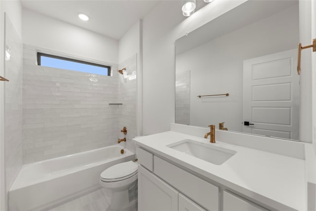 2671 Pelican Pt, Prosper, TX 75078 - full bathroom featuring toilet, washtub / shower combination, and vanity