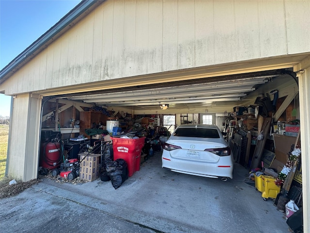 view of garage