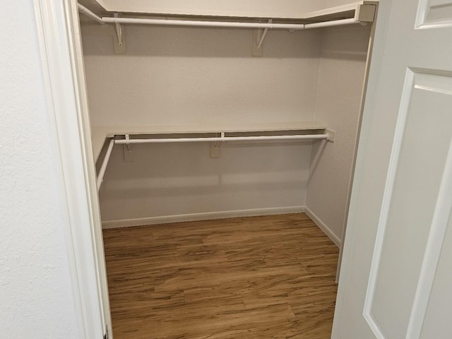 walk in closet featuring hardwood / wood-style flooring