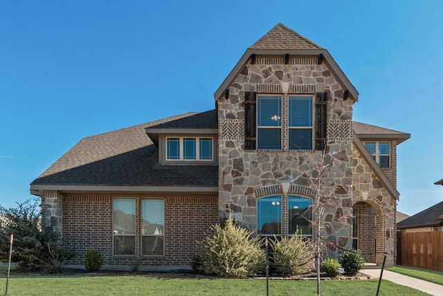 view of front of property featuring a front yard