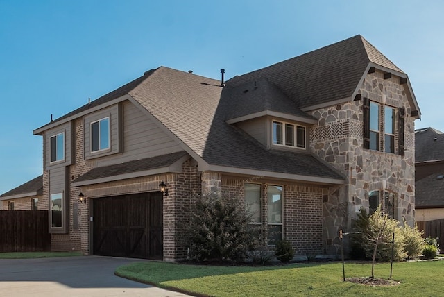 view of home's exterior featuring a garage and a yard