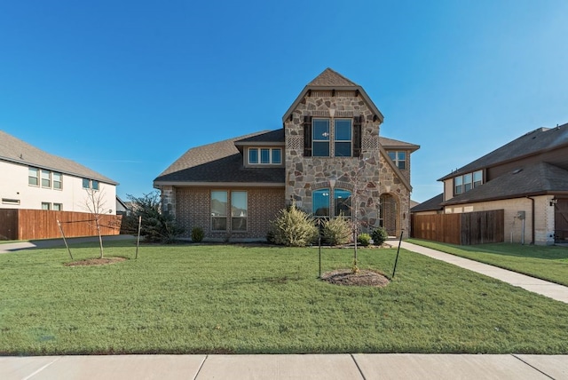 view of front facade featuring a front lawn