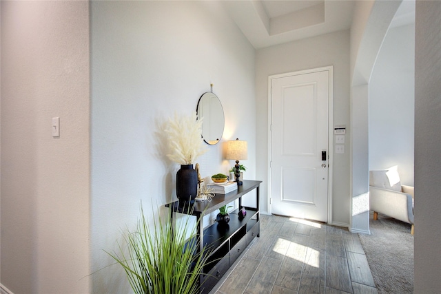 entrance foyer with hardwood / wood-style flooring