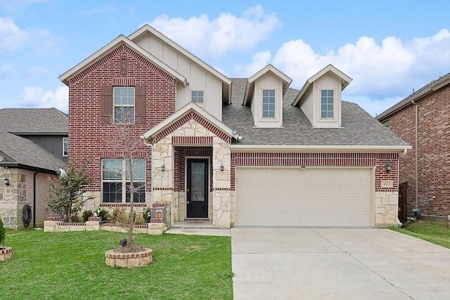 view of front of home with a front yard