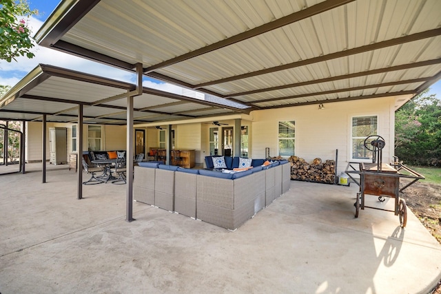 view of patio / terrace with an outdoor living space