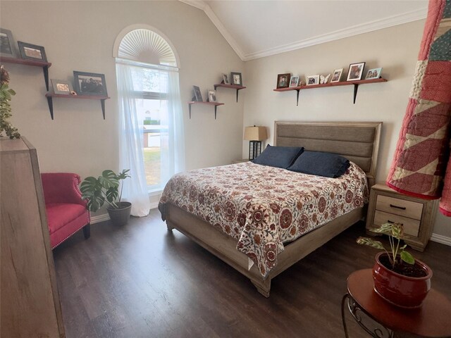 home office with dark wood-type flooring