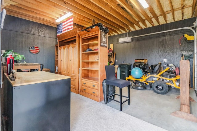 interior space featuring an AC wall unit