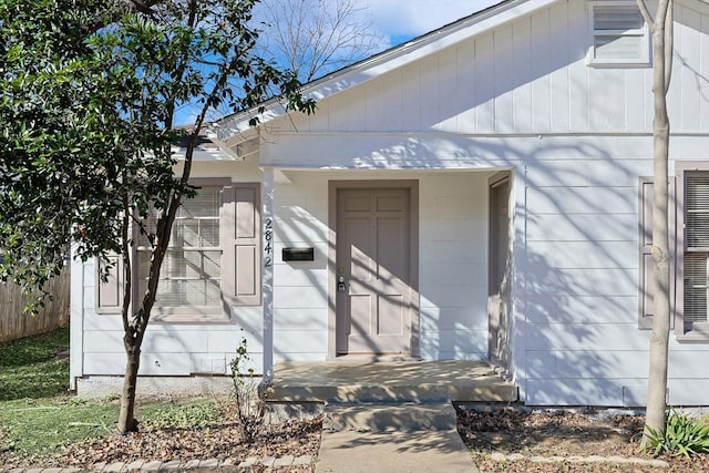 view of doorway to property