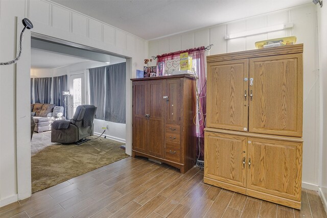 entryway with light wood-type flooring