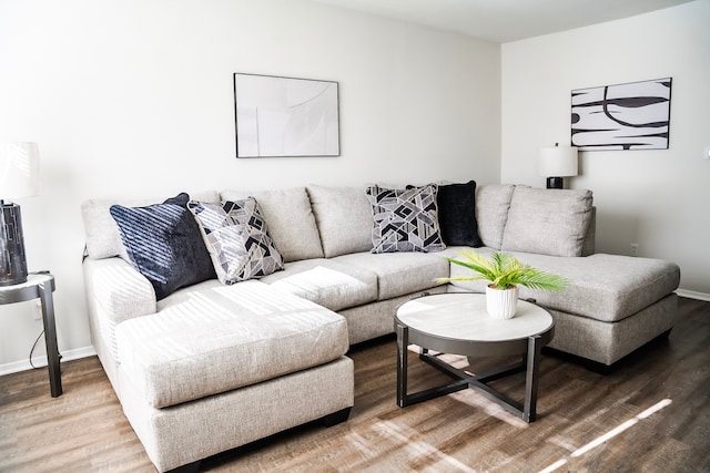 living room featuring hardwood / wood-style flooring