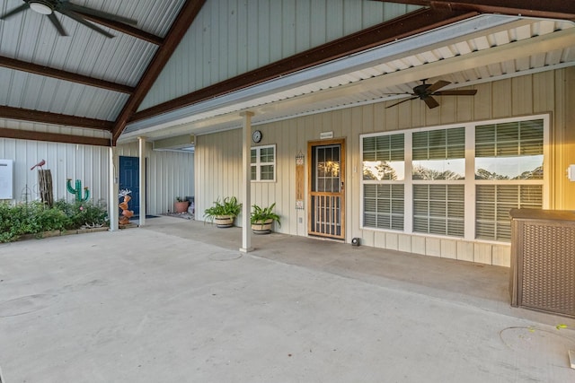 view of patio / terrace with ceiling fan