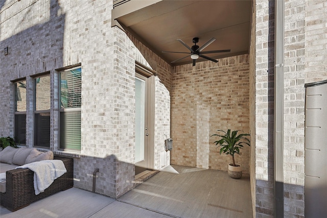 view of patio with ceiling fan