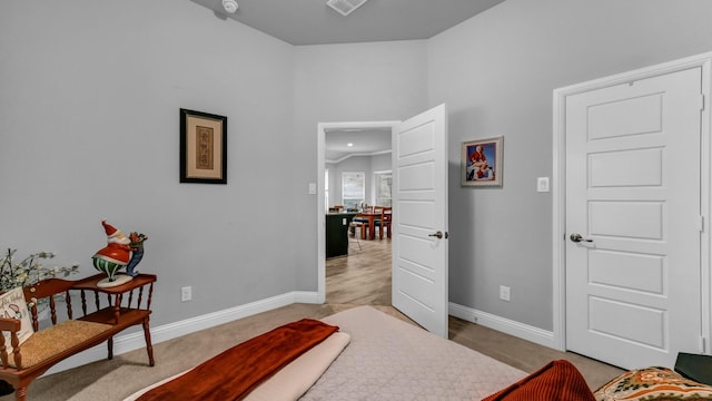 view of carpeted bedroom