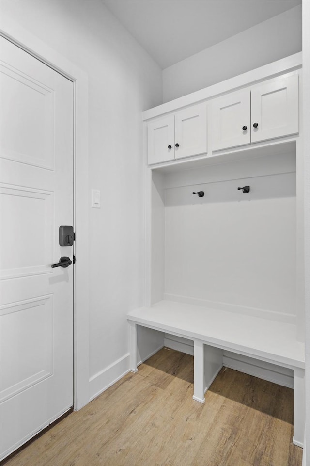 mudroom featuring light hardwood / wood-style floors