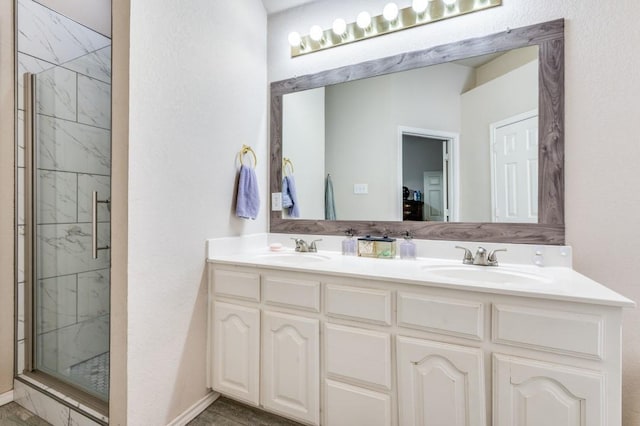 1330 Lyra Ln, Arlington, TX 76013 - full bath with a shower stall, double vanity, and a sink