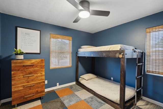 bedroom featuring ceiling fan