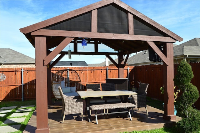 exterior space featuring a gazebo