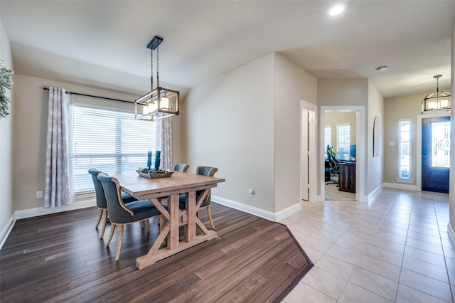 dining room featuring light wood-type flooring