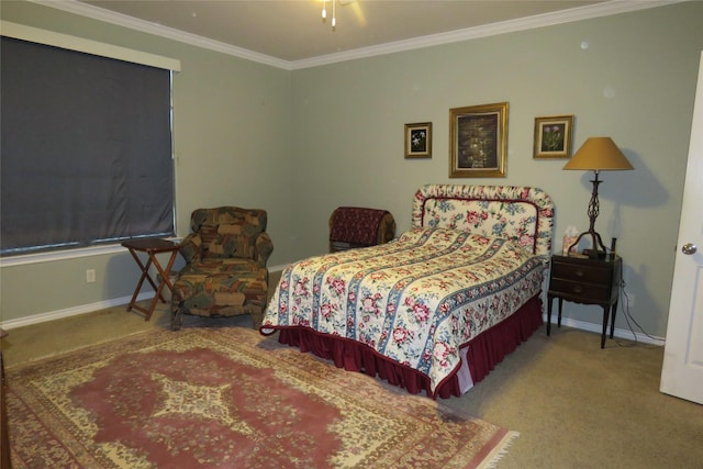 313 Hidden Lake Ct, Burleson, TX 76028 - bedroom featuring carpet floors, crown molding, and baseboards