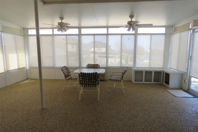 sunroom / solarium featuring carpet floors