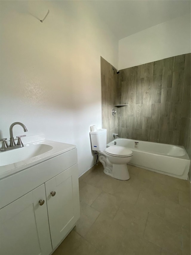 full bathroom with vanity, toilet, and shower / bath combination