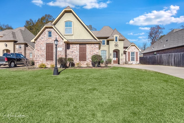 view of front of property featuring a front yard