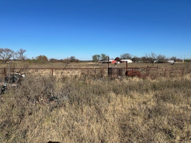 view of yard with a rural view