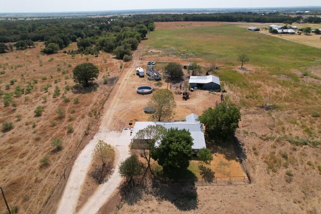 drone / aerial view with a rural view