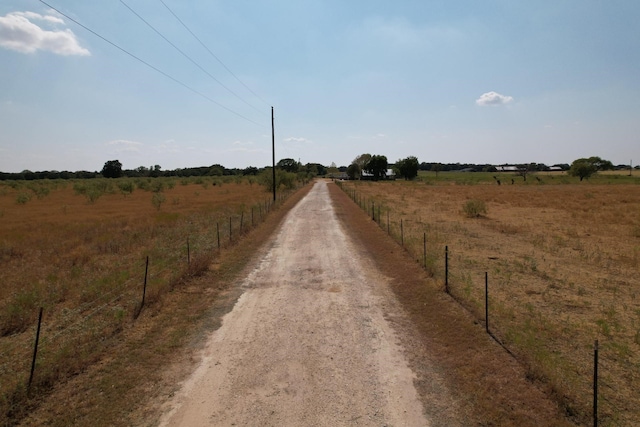 view of street with a rural view