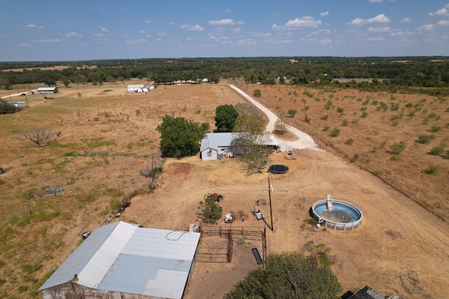 drone / aerial view featuring a rural view