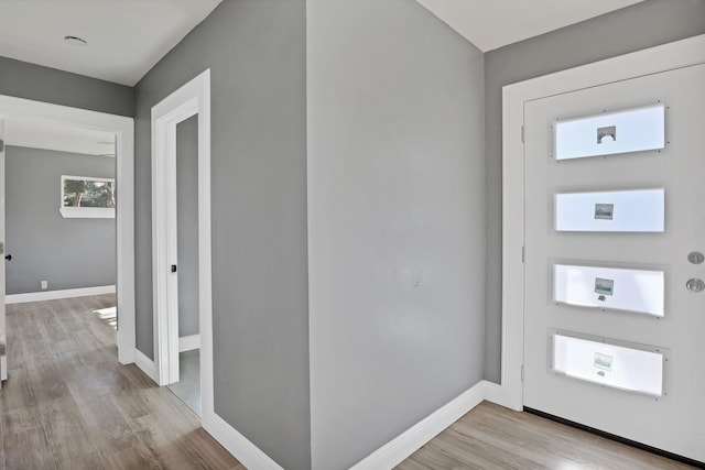 entrance foyer featuring light wood-type flooring