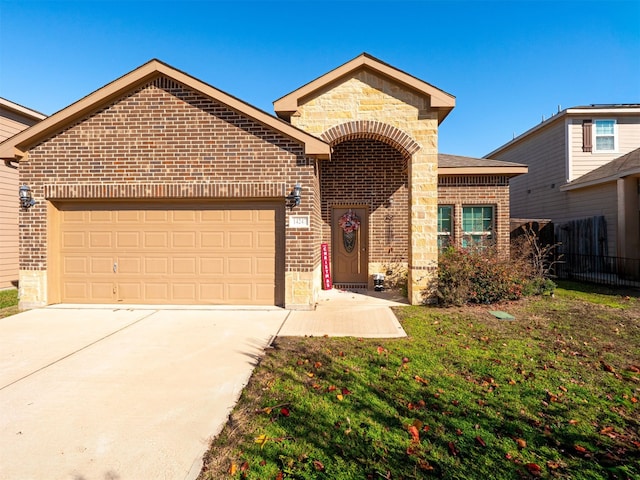 front of property with a garage