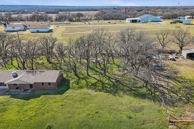 drone / aerial view with a rural view