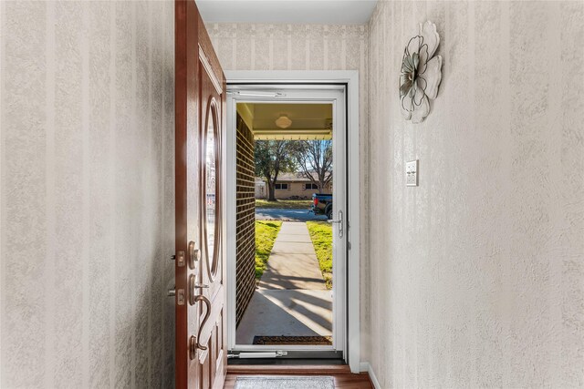 entryway featuring hardwood / wood-style floors