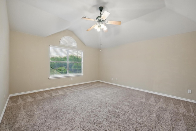 122 Wentwood Dr, Murphy, TX 75094 - carpeted spare room with vaulted ceiling and ceiling fan