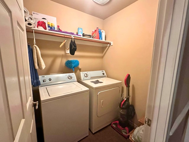 laundry room with washer and dryer