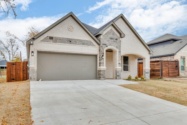 view of front of house with a garage