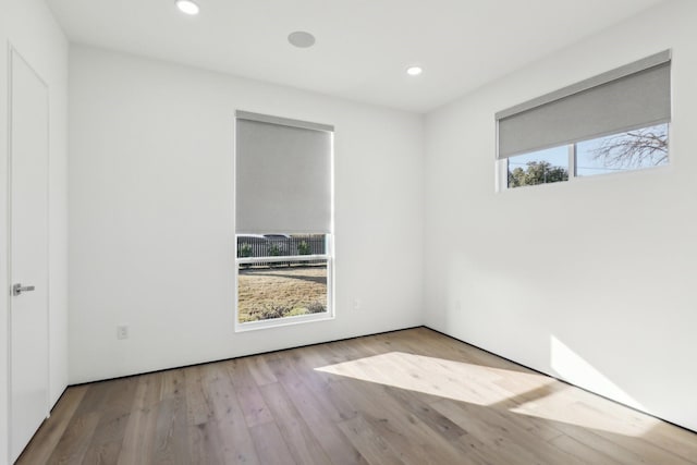 empty room with light wood-type flooring