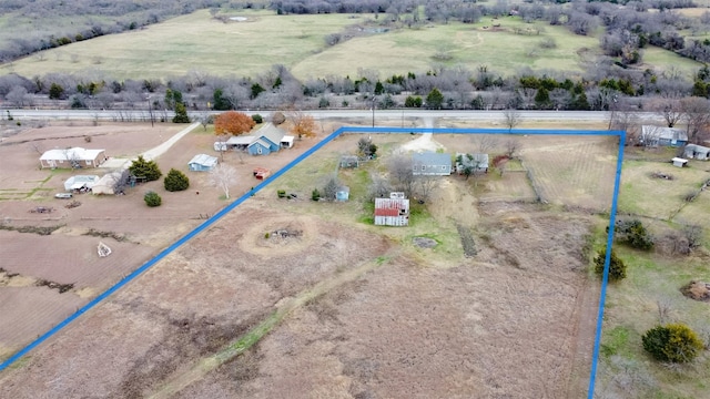 aerial view with a rural view